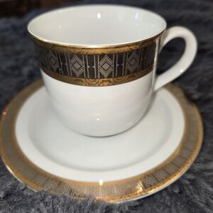 Thun Samanthan By Baum Bros Imports Bohmeian Porcelain Cup and Saucer